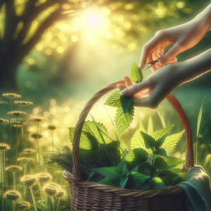 Cueillir des plantes médicinales en sécurité, panier au bras