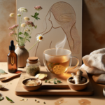 Tisane apaisante pour douleurs menstruelles avec plantes et bouillotte