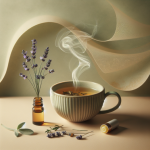 Rituel naturel anti-stress avec tisane, lavande et respiration